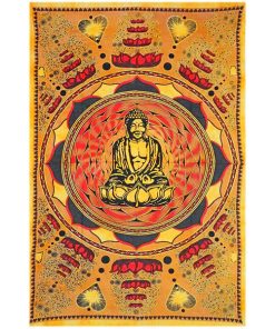 Tuch "Buddha mit Lotusblüten", 135 x 210