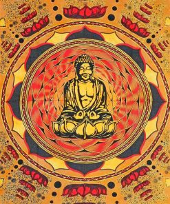 Alternative view of Tuch "Buddha mit Lotusblüten", 135 x 210