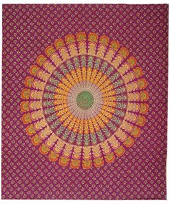 Tuch "Pfauenauge", Weinrot, 210x230