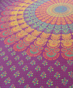 Alternative view of Tuch "Pfauenauge", Weinrot, 210x230