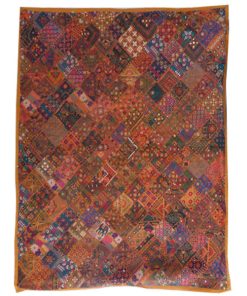 Vintage Spiegel Patchwork Wandbehang "Kutch" Gelb 265x225