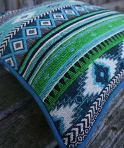 Alternative view of Kissenhülle "BOHO", Türkis-Blau