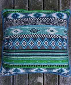 Kissenhülle "BOHO", Türkis-Blau